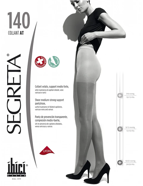 Panty Ibici Segreta 140 compresión graduada 18-22 mmHg = 15-20 mmHg