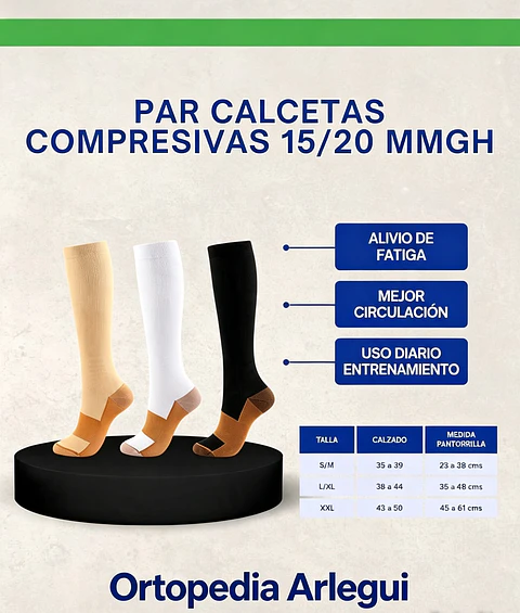 PAR CALCETINES DE COMPRESIÓN 15/20 MMHG 