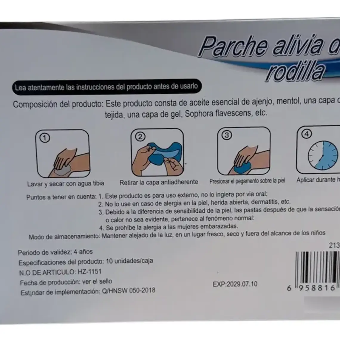 PARCHE PARA DOLOR DE RODILLA 10 UNIDADES - DEROYAL 2