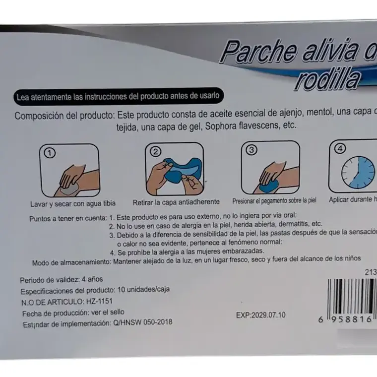 PARCHE PARA DOLOR DE RODILLA 10 UNIDADES - DEROYAL 2