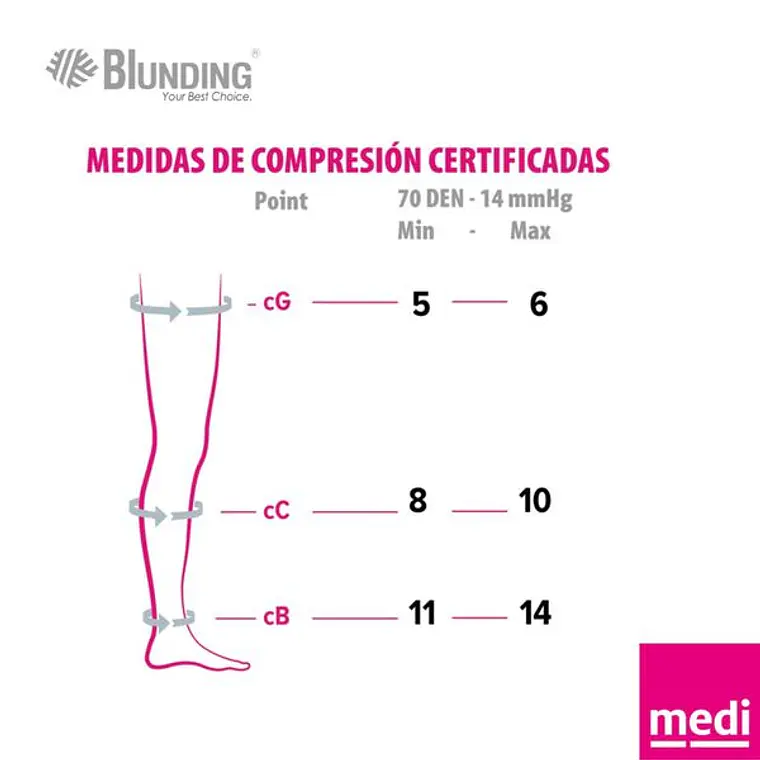 Media Corta Swing 70 DEN - 14 mmhg c/compresion  6