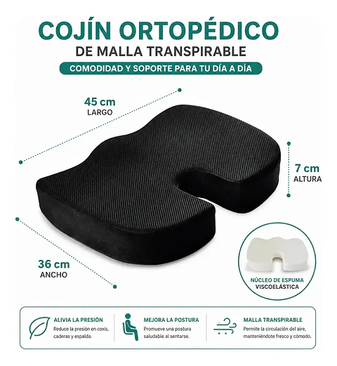 COJIN VISCOELASTICO FORMA U - ESPUMA