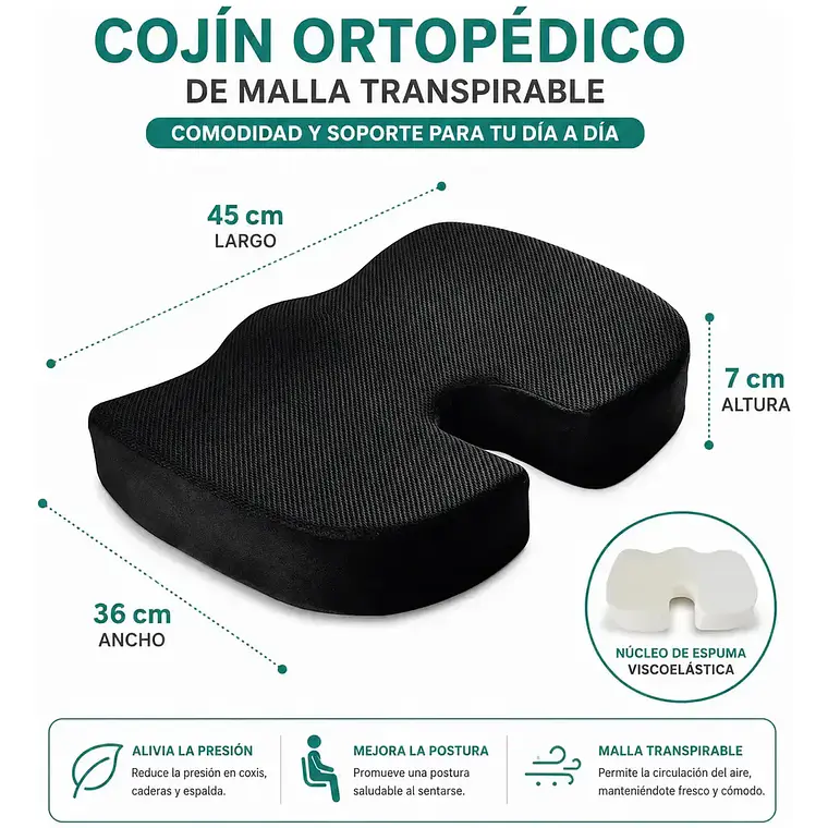 COJIN VISCOELASTICO FORMA U - ESPUMA 1