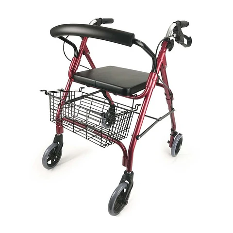 ANDADOR ROJO CON ASIENTO Y CANASTO