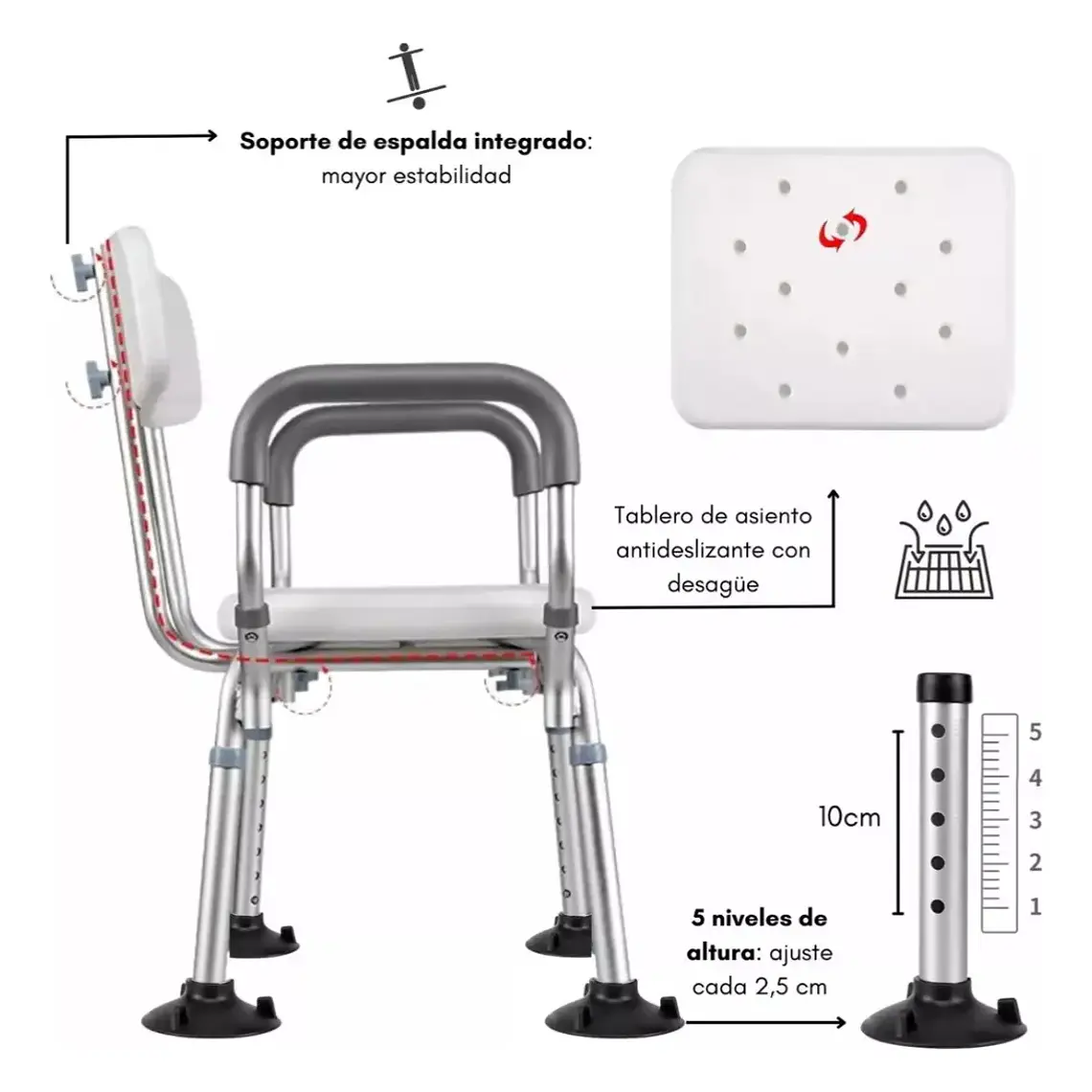 SILLA DE DUCHA C/ APOYA BRAZOS 2