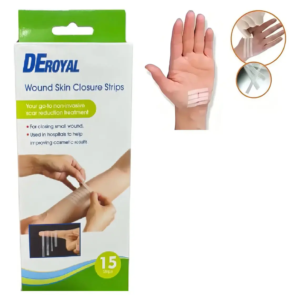 TIRAS DE CIERRE DE PIEL DE HERIDAS DEROYAL 1