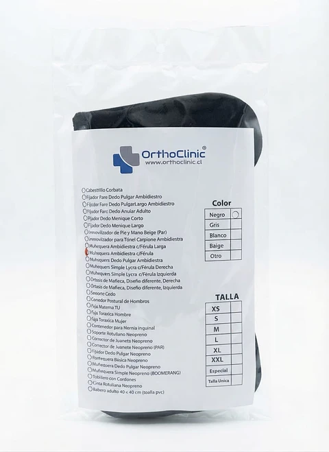MUÑEQUERA AMBIESTRA CON FERULA S - ORTHOCLINIC