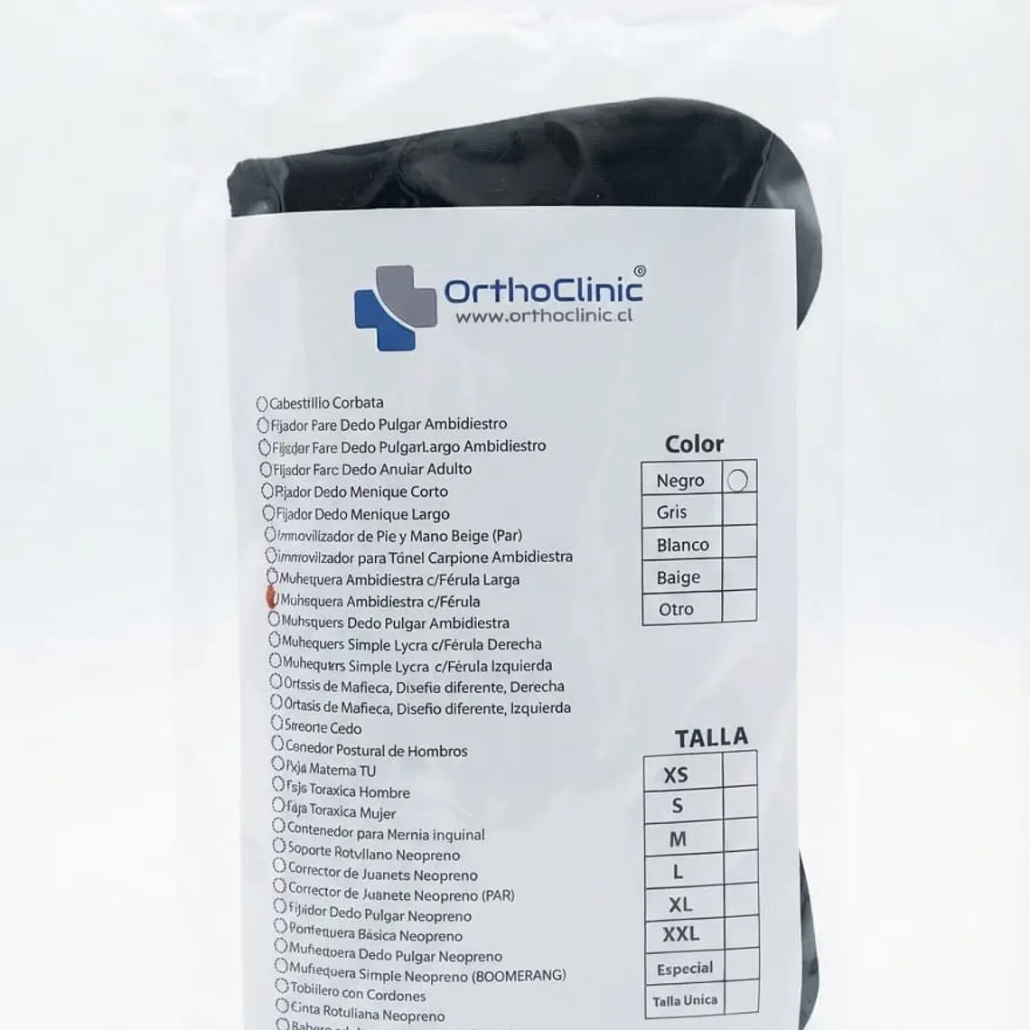 MUÑEQUERA AMBIESTRA CON FERULA S - ORTHOCLINIC 1