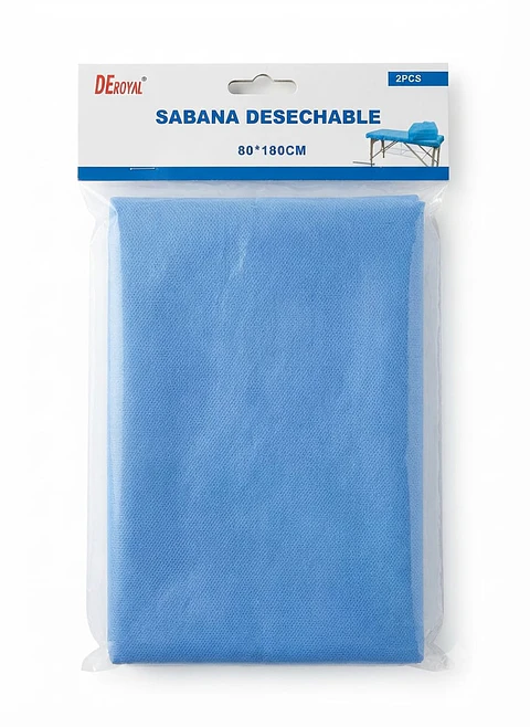 SABANA DESECHABLE AZUL 80X180CM