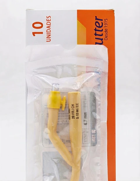 Sonda foley adulto LATEX forrado en silicona 2 vias N20