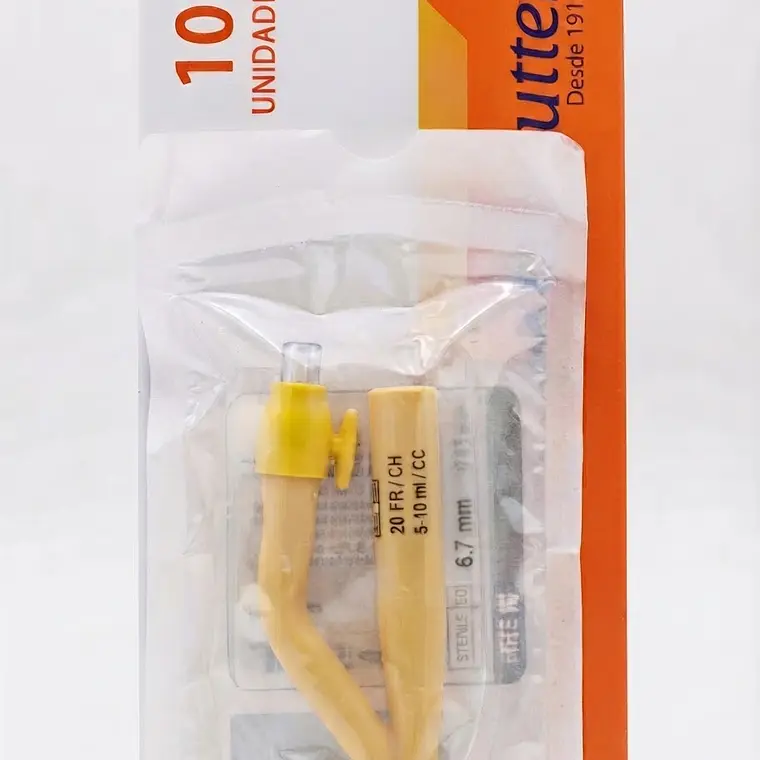 Sonda foley adulto LATEX forrado en silicona 2 vias N20 1