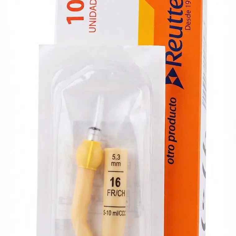 Sonda foley adulto LATEX forrado en silicona 2 vias N16 1