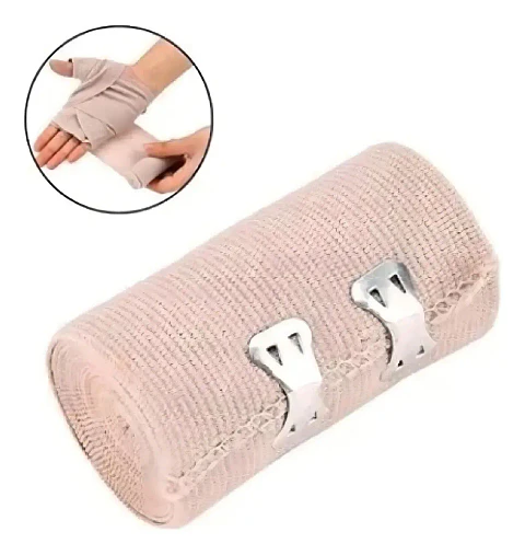 VENDA ELASTICA DE ALGODON BEIGE 10CM X 4.5M