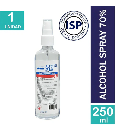 ALCOHOL SPRAY PARA MANOS 70% 100ML - WINKLER