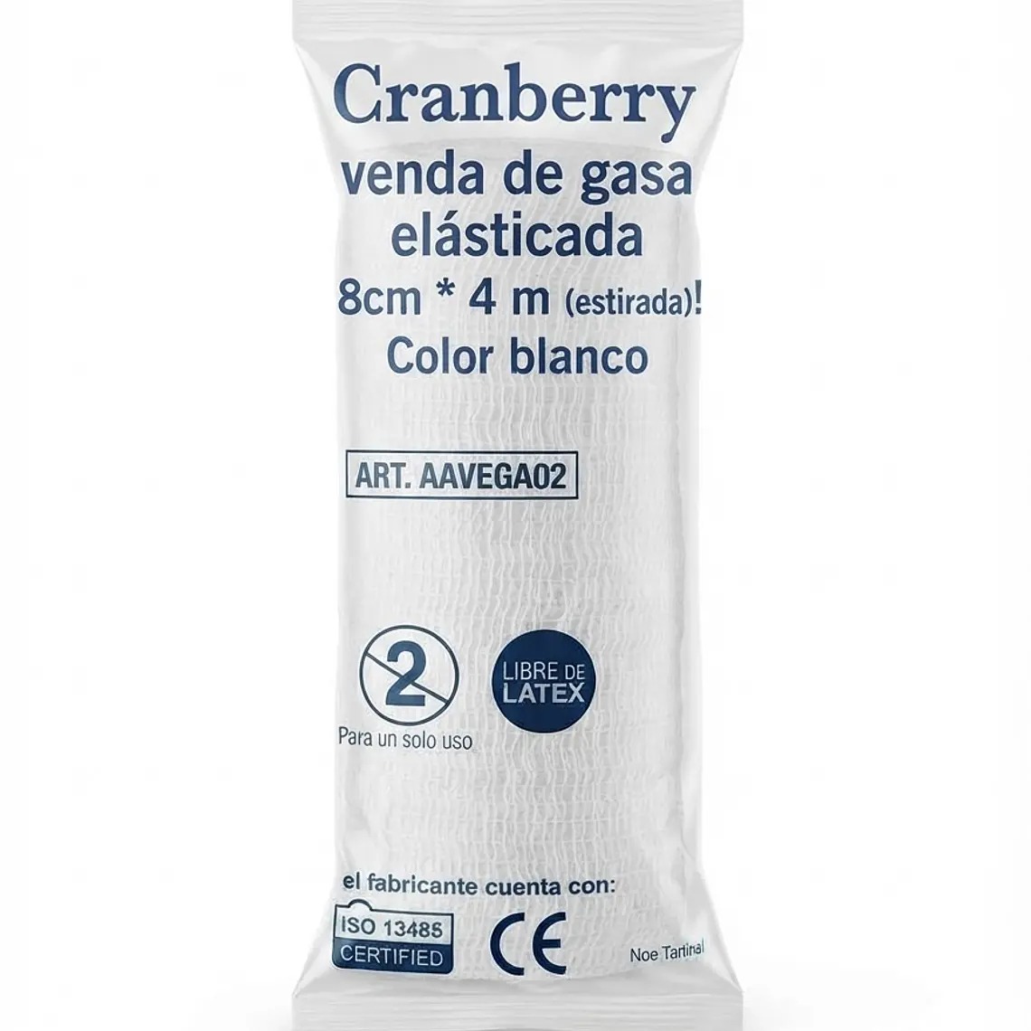 VENDA GASA ELASTICADA 8CM X 4M -  BLANCA POR UNIDAD 1