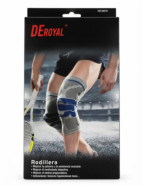 RODILLERA GRIS CON REFUERZO - TALLA S- DEROYAL