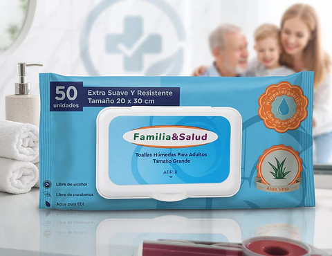 TOALLA HUMEDA 50 UNIDADES EXTRA GRANDE