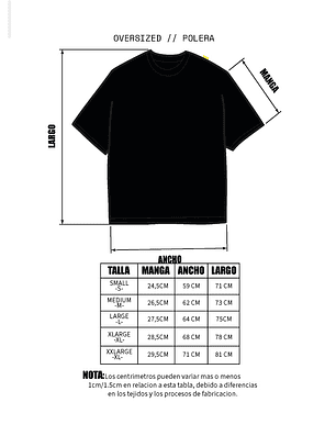 POLERA UNISEX ORUND OVERZISE  (100% heavy cotton /220g)
