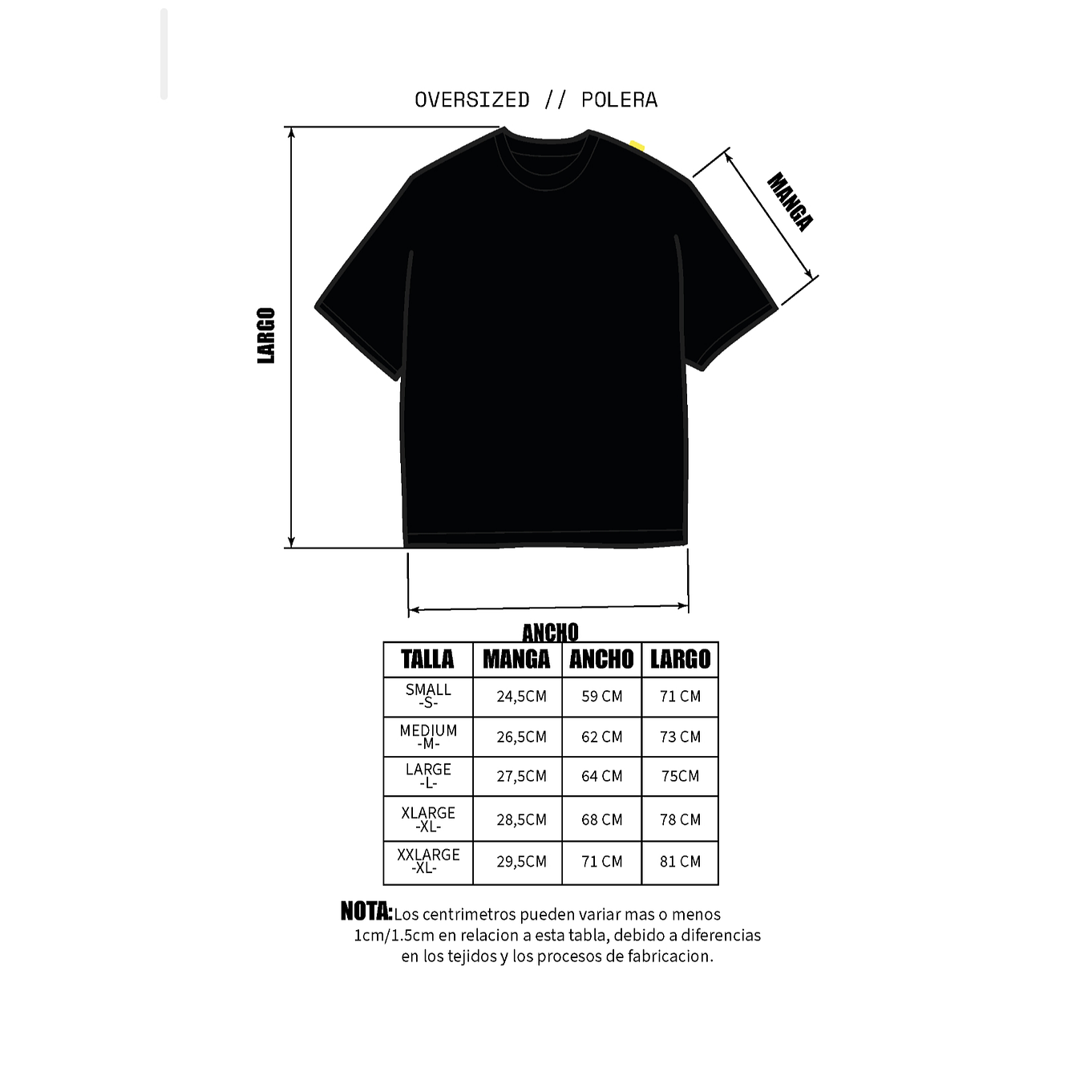 POLERA UNISEX ORUND OVERZISE  (100% heavy cotton /220g) (AGOTADO) 7
