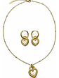 Set Collar Y Aros Corazon Con Oro 18 Acero Inoxidable Orvia - Miniatura 4