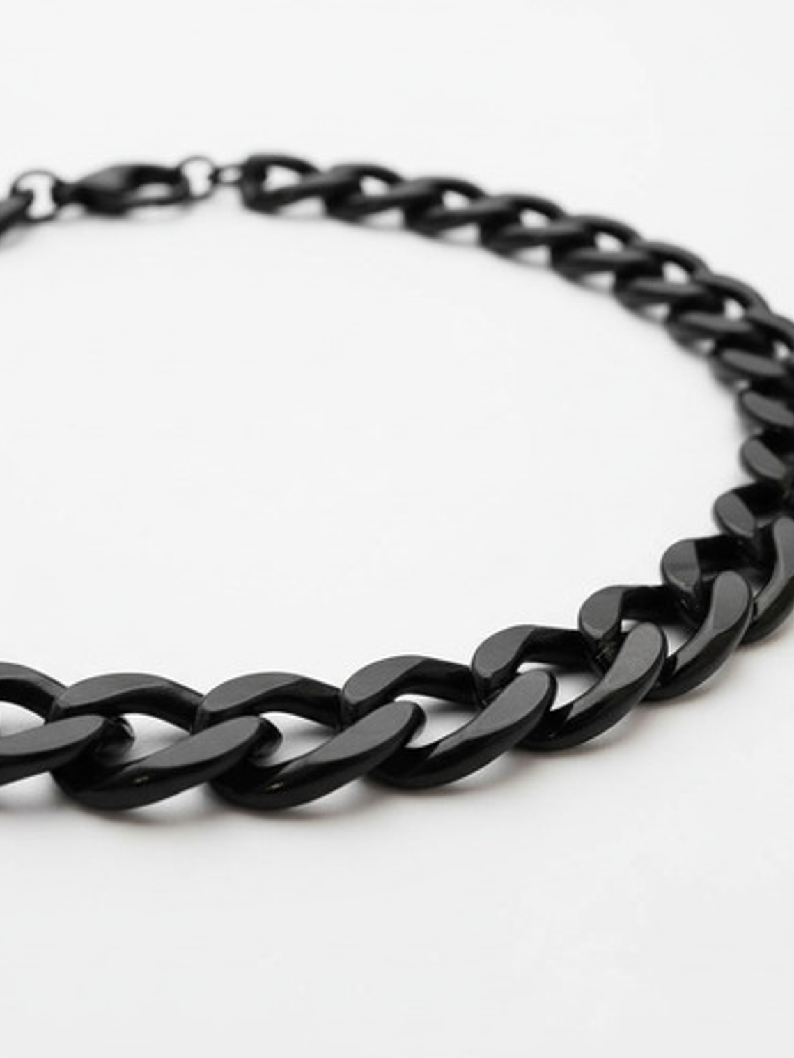 Pulsera Esclava Eslabon Cubano Acero Inoxidable Orvia Negro 1