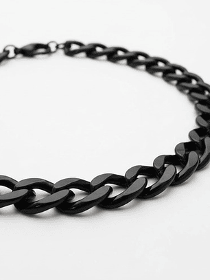 Pulsera Esclava Eslabon Cubano Acero Inoxidable Orvia Negro