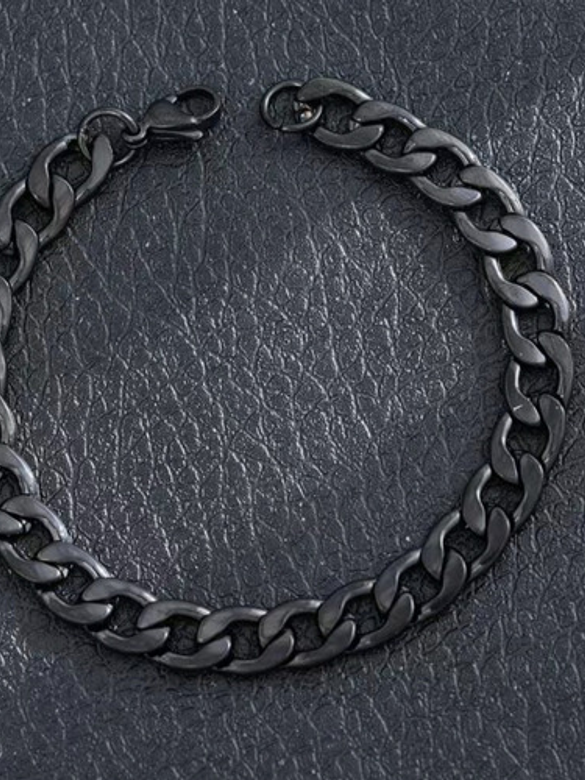 Pulsera Esclava Eslabon Cubano Acero Inoxidable Orvia Negro 2