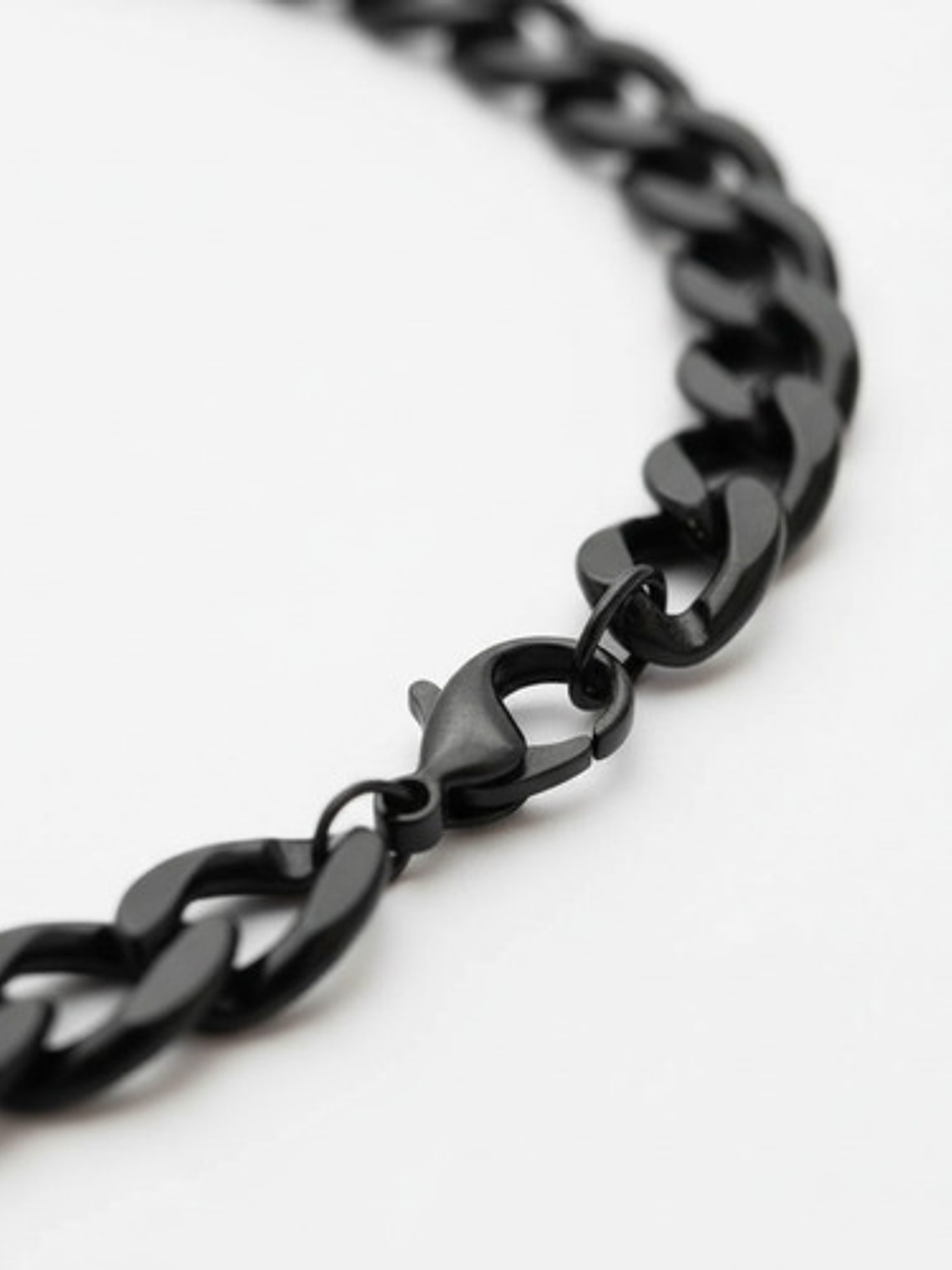 Pulsera Esclava Eslabon Cubano Acero Inoxidable Orvia Negro 3