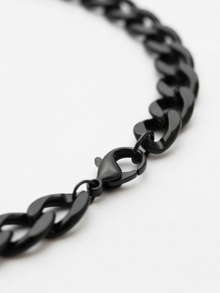 Pulsera Esclava Eslabon Cubano Acero Inoxidable Orvia Negro 3