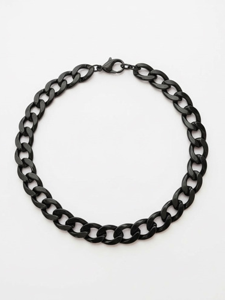 Pulsera Esclava Eslabon Cubano Acero Inoxidable Orvia Negro 4