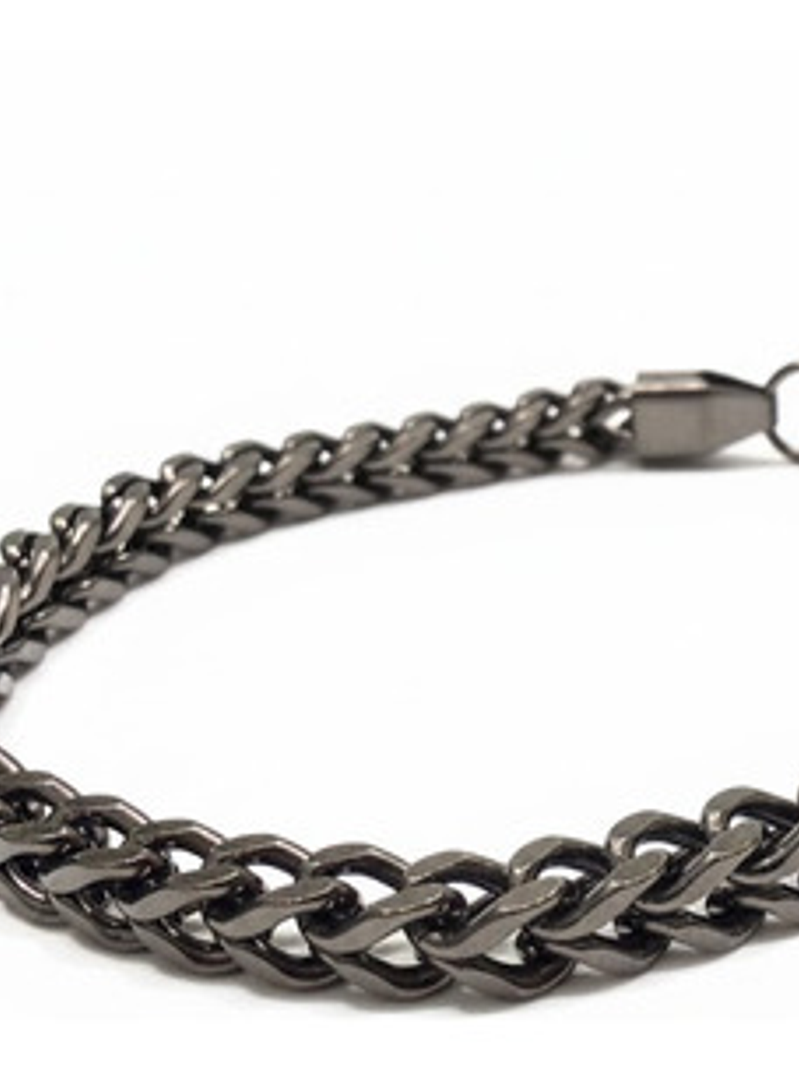 Pulsera Negra De Hombre Tejido Franco Acero Inoxidable Orvia 1