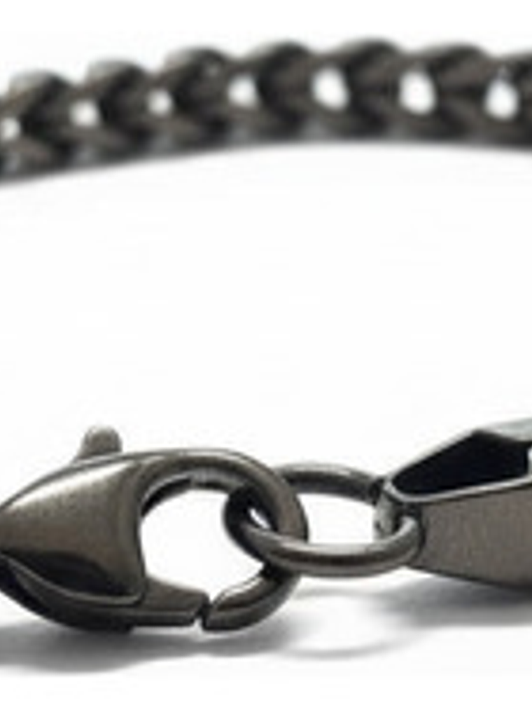 Pulsera Negra De Hombre Tejido Franco Acero Inoxidable Orvia 4