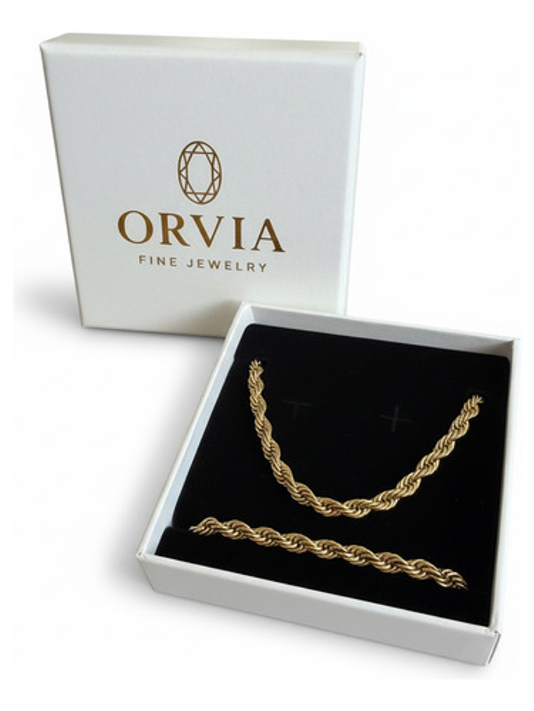 Set De Joyeria Acero Inoxidable Con Oro 18k Cadena Y Pulcera 1