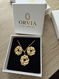 Collar + Aros Oro 18k Acero Inoxidable 18k Orvia En Caja - Miniatura 1