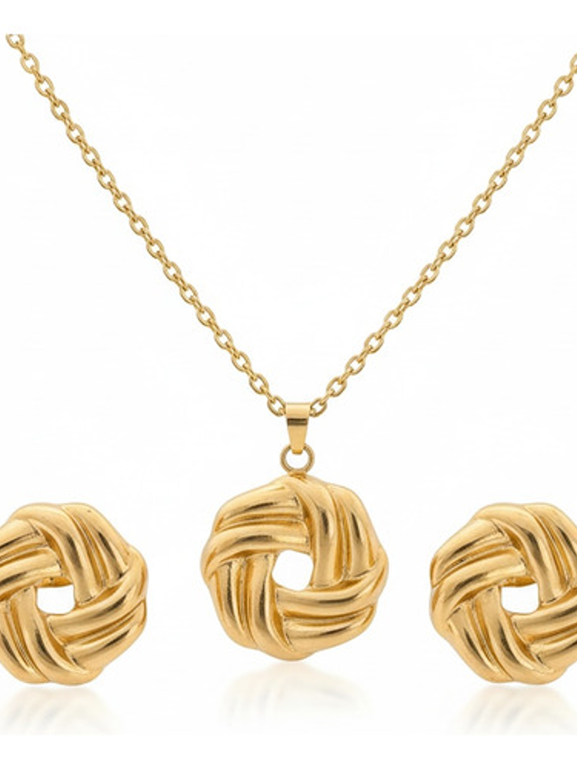 Collar + Aros Oro 18k Acero Inoxidable 18k Orvia En Caja 2