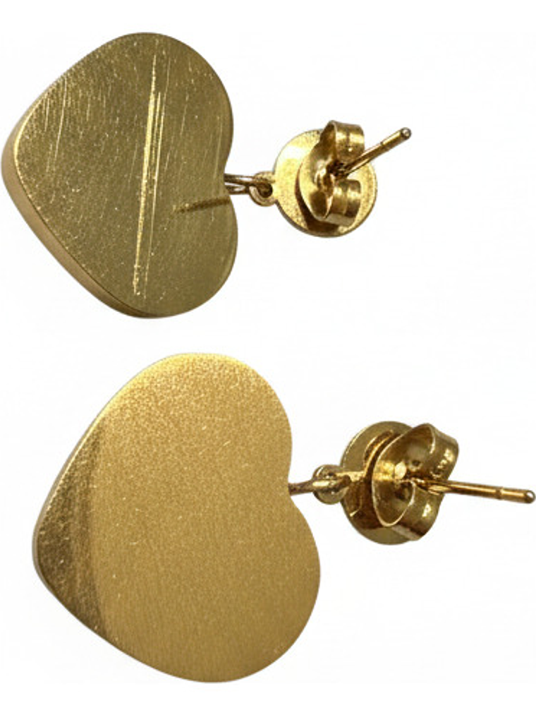 Collar + Aros Corazón Oro 18k Acero Inoxidable Perla Orvia 4