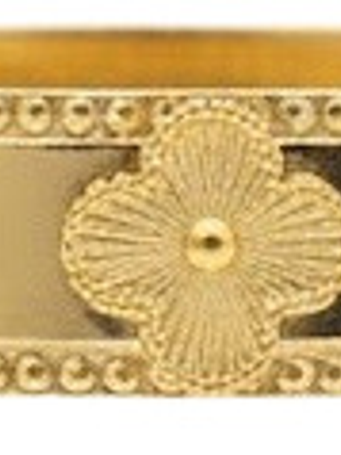 Brazalete Pulsera Rigida Trebol Oro 18k Acero Inox Orvia 1