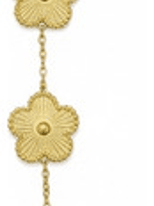 Brazalete Pulsera Trebol En Oro 18k Sobre Acero Inox Orvia