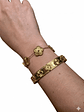Brazalete Pulsera Trebol En Oro 18k Sobre Acero Inox Orvia - Miniatura 3