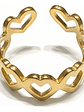 Anillo Corazón Ajustable Acero Inox Chapado Oro18k Orvia - Miniatura 2