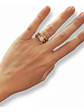 Set 2 Anillo Compromiso Promesa Chapado Oro 18k Pareja Orvia - Miniatura 3