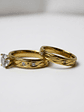 Set 2 Anillo Compromiso Promesa Chapado Oro 18k Pareja Orvia - Miniatura 6