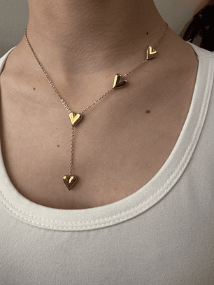 Collar Y Pulsera Corazon Oro18 Acero Inoxidable Regalo Orvia