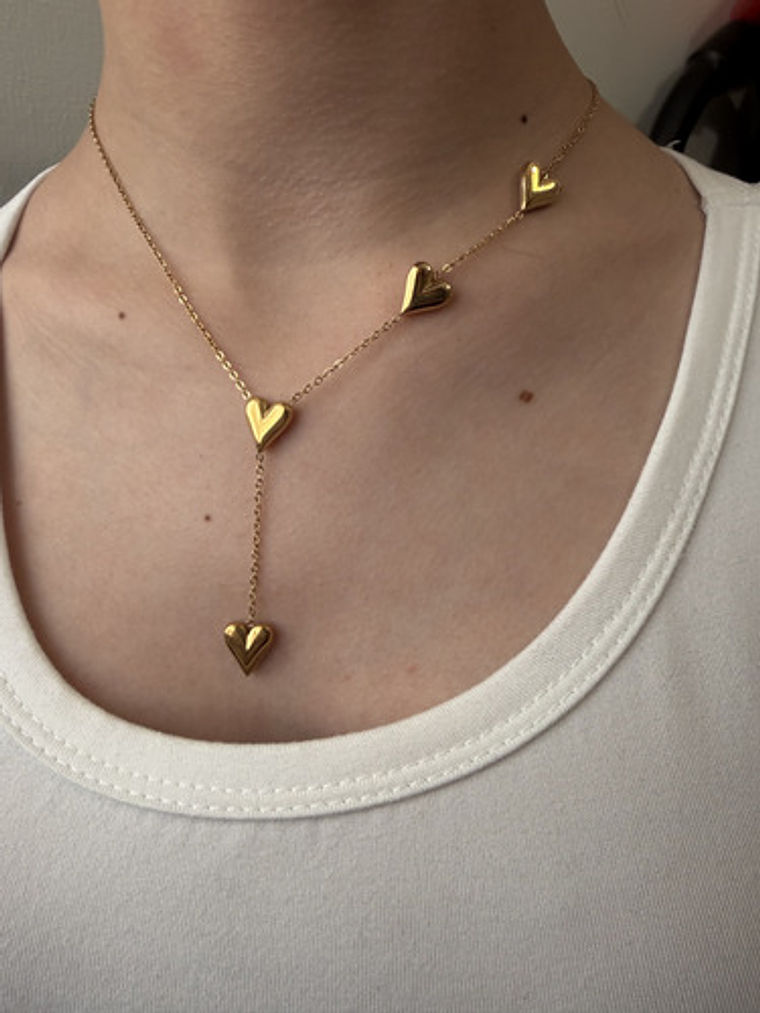 Collar Y Pulsera Corazon Oro18 Acero Inoxidable Regalo Orvia 2