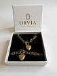Set Collar Y Pulsera Corazon Oro 18k Para Regalo Orvia - Miniatura 1