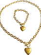 Set Collar Y Pulsera Corazon Oro 18k Para Regalo Orvia - Miniatura 3