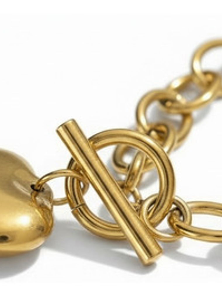 Set Collar Y Pulsera Corazon Oro 18k Para Regalo Orvia 4