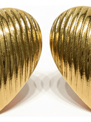 Aros Zarcillos De Acero Inoxidable Corazón Baño En Oro 18k