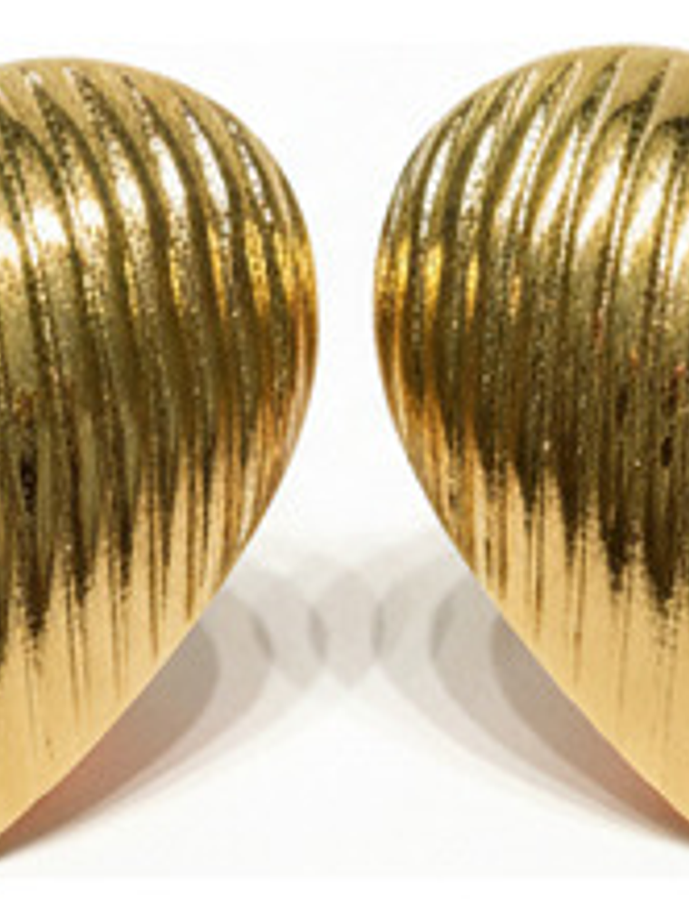 Aros Zarcillos De Acero Inoxidable Corazón Baño En Oro 18k 1