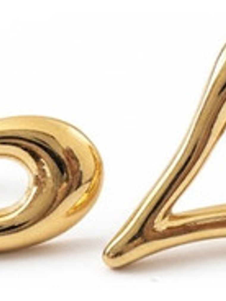 Aros Zarcillos De Acero Inoxidable Corazón Baño En Oro 18k 3